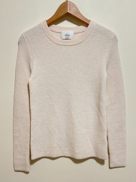 Wilfred Sweaters - Aritzia Wilfred Etta Merino Wool Crewneck Sweater Cream Size S